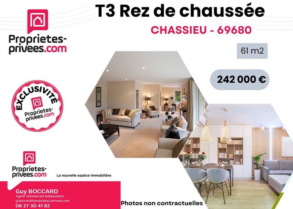 Achat appartement à vendre 3 pièces 61 m² - Chassieu