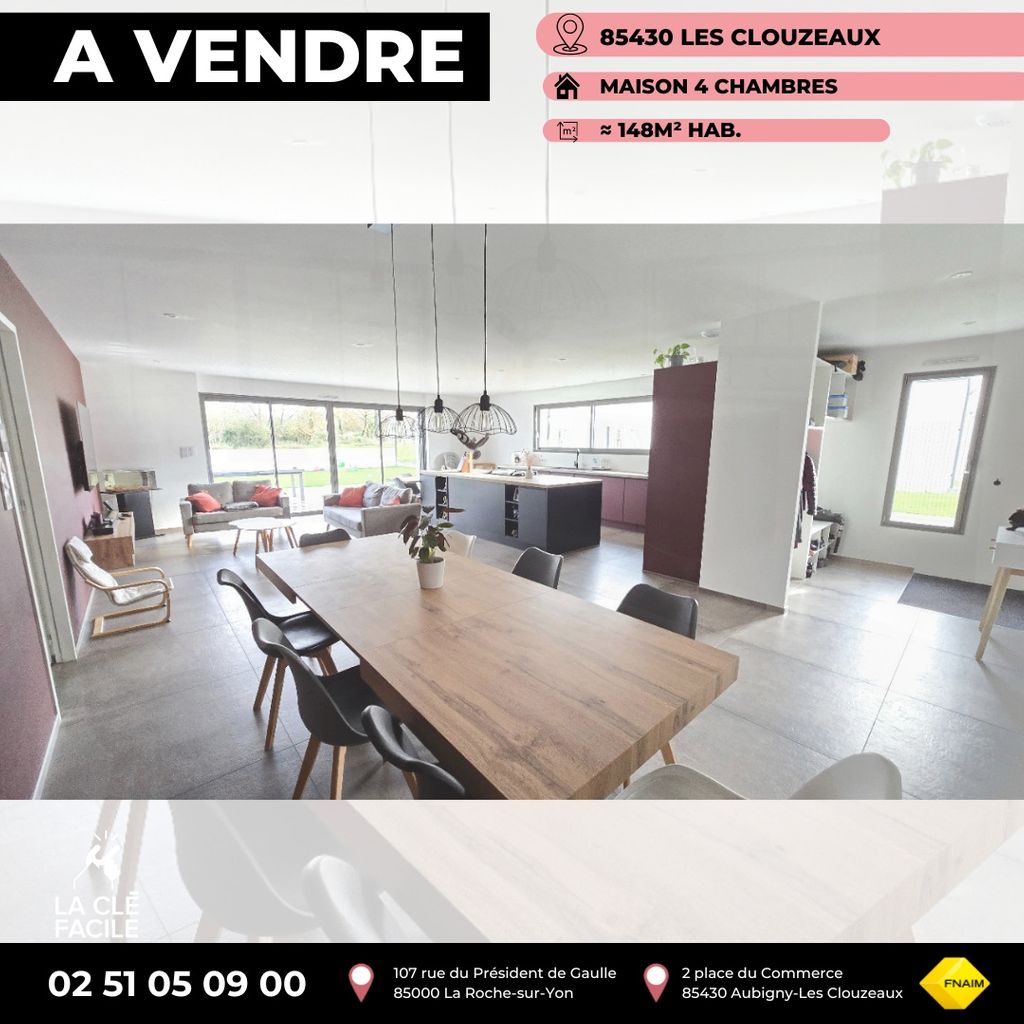 Achat maison à vendre 4 chambres 148 m² - Aubigny-les-Clouzeaux