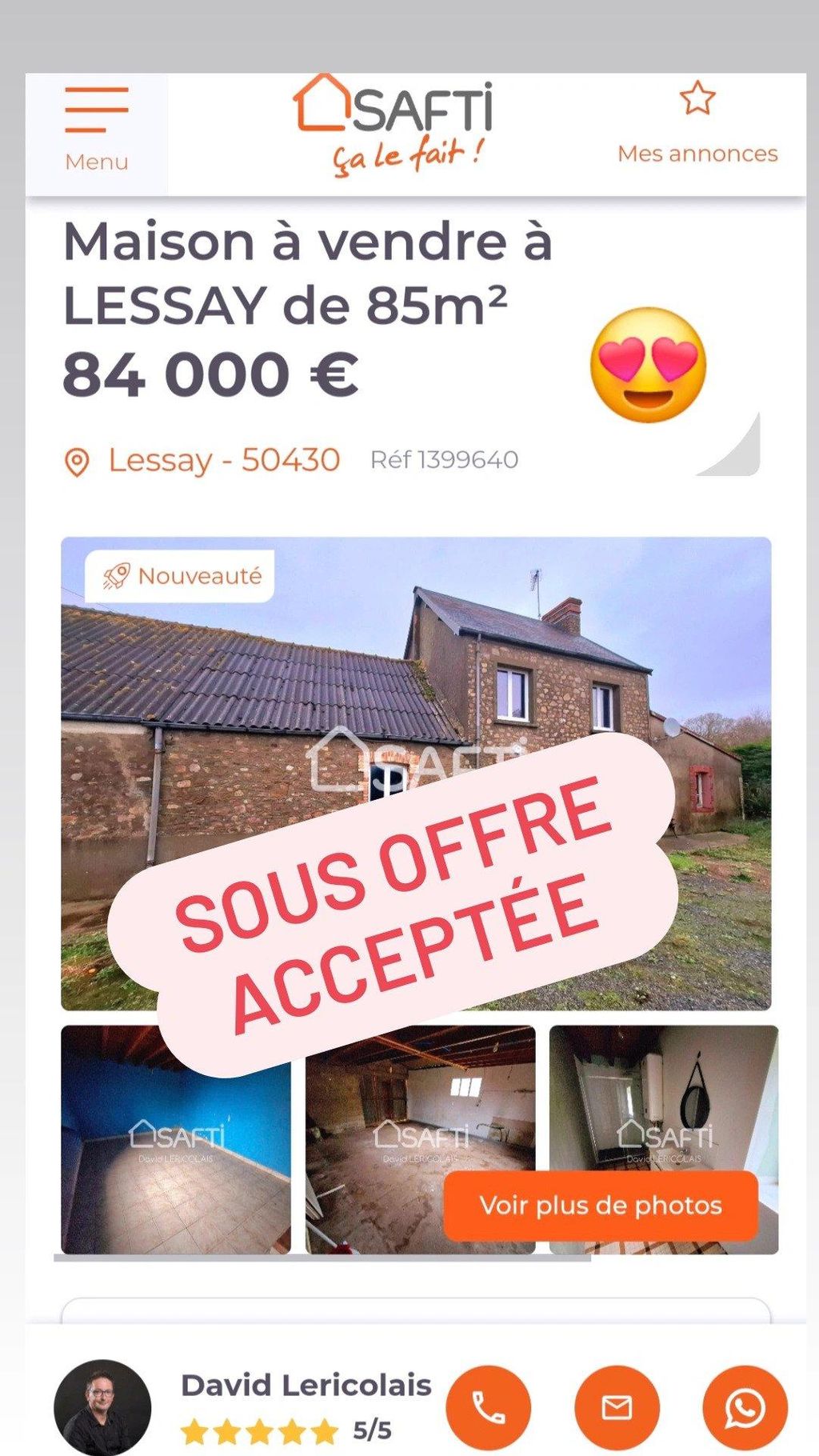 Achat maison à vendre 2 chambres 85 m² - Lessay