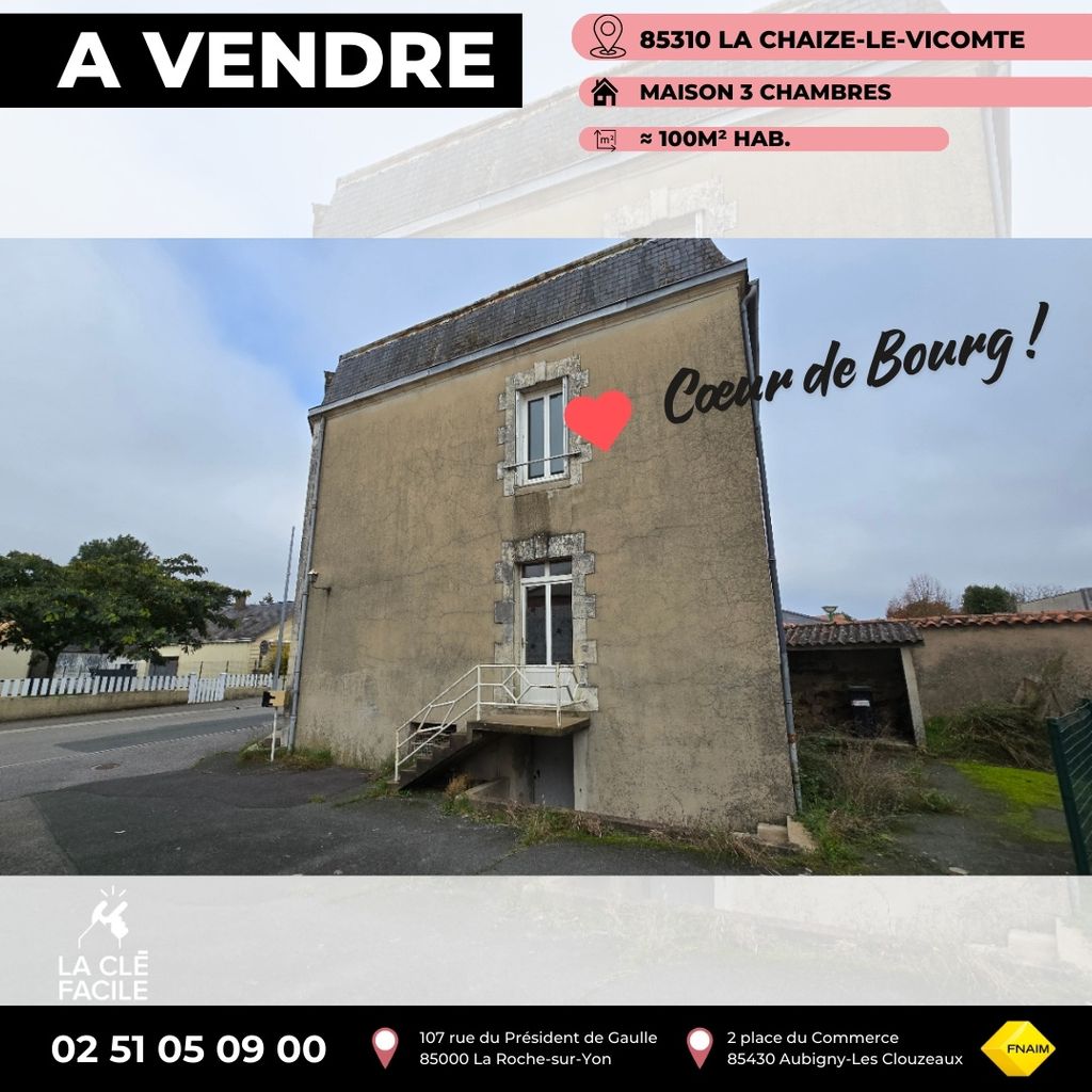 Achat maison à vendre 3 chambres 102 m² - La Chaize-le-Vicomte