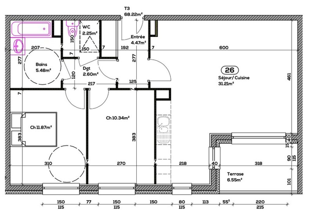 Achat appartement à vendre 3 pièces 68 m² - Seyssel