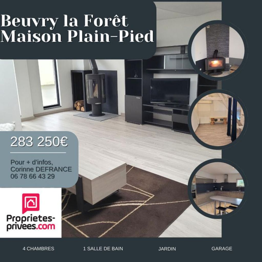 Achat maison à vendre 4 chambres 181 m² - Beuvry-la-Forêt