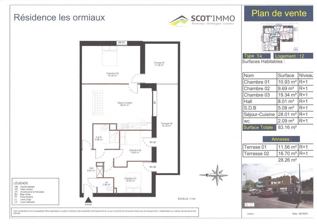 Achat appartement à vendre 4 pièces 83 m² - Rang-du-Fliers