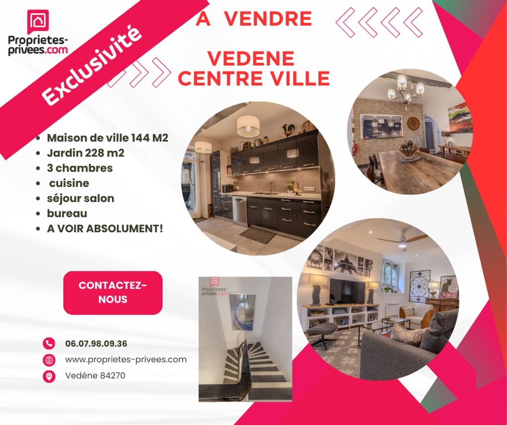 Achat maison à vendre 3 chambres 144 m² - Vedène