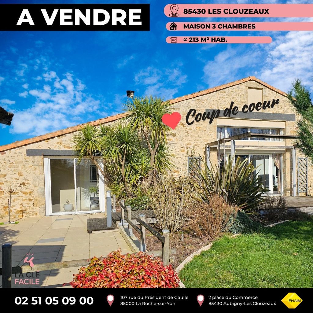 Achat maison à vendre 3 chambres 213 m² - Aubigny-les-Clouzeaux